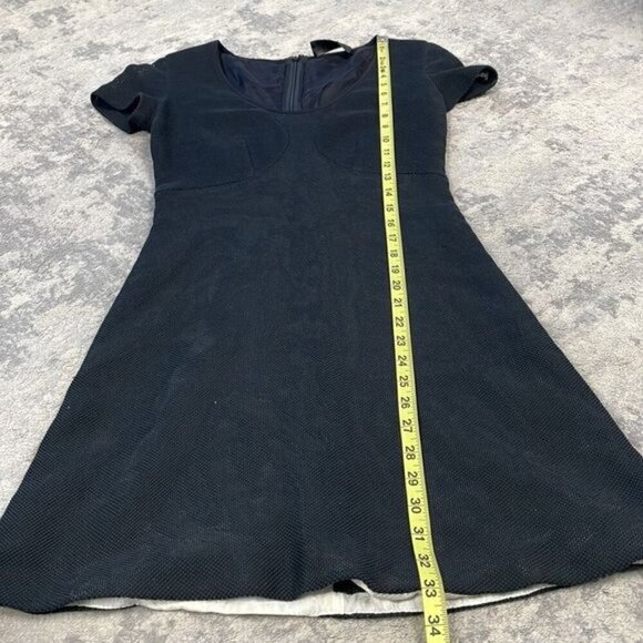 Derek Lam Mesh Skater Dress Mini Black LBD Party Night Out - Picture 11 of 12